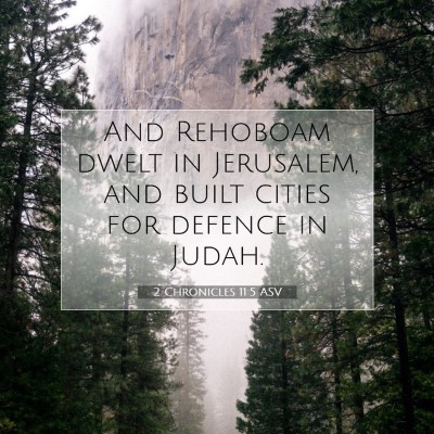 Picture 07 - 2 Chronicles 11:5 ASV - And Rehoboam dwelt in Jerusalem, and built cities - Bible Verse Picture