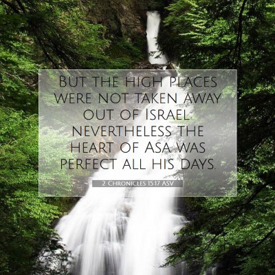 Picture 07 - 2 Chronicles 15:17 ASV - But the high places were not taken away out of - Bible Verse Picture