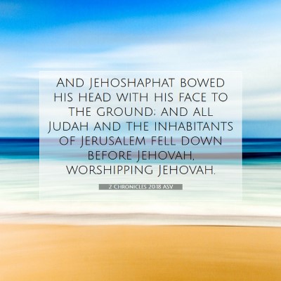 Picture 07 - 2 Chronicles 20:18 ASV - And Jehoshaphat bowed his head with his face to - Bible Verse Picture