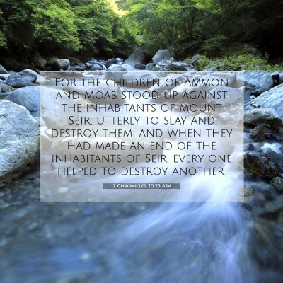 Picture 07 - 2 Chronicles 20:23 ASV - For the children of Ammon and Moab stood up - Bible Verse Picture