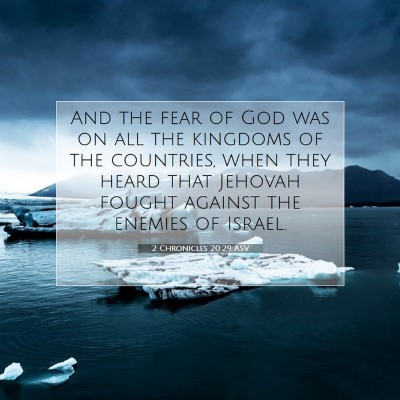 Picture 07 - 2 Chronicles 20:29 ASV - And the fear of God was on all the kingdoms of - Bible Verse Picture