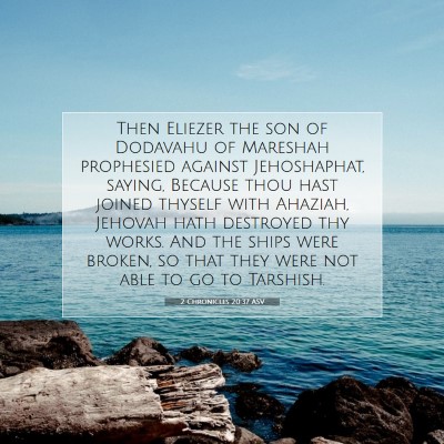 Picture 07 - 2 Chronicles 20:37 ASV - Then Eliezer the son of Dodavahu of Mareshah - Bible Verse Picture