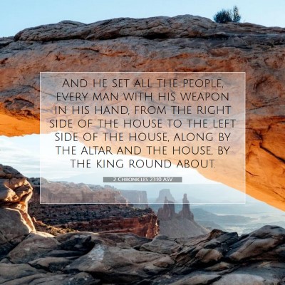 Picture 07 - 2 Chronicles 23:10 ASV - And he set all the people, every man with his - Bible Verse Picture