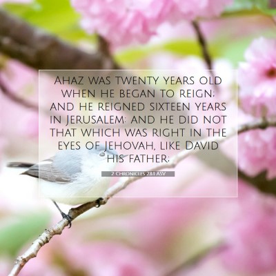 Picture 07 - 2 Chronicles 28:1 ASV - Ahaz was twenty years old when he began to reign; - Bible Verse Picture
