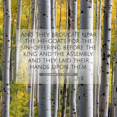 Picture 07 - 2 Chronicles 29:23 ASV - And they brought near the he-goats for the - Bible Verse Picture
