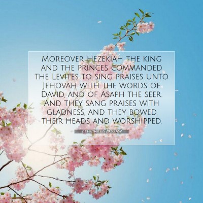Picture 07 - 2 Chronicles 29:30 ASV - Moreover Hezekiah the king and the princes - Bible Verse Picture