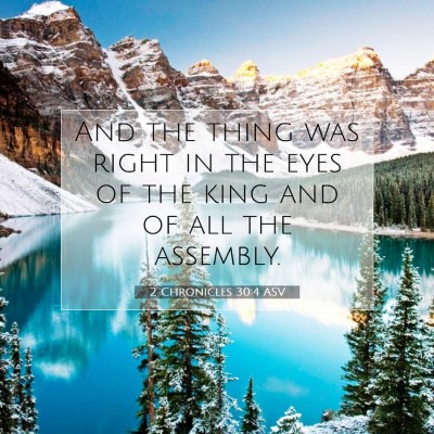Picture 07 - 2 Chronicles 30:4 ASV - And the thing was right in the eyes of the king - Bible Verse Picture