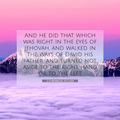 Picture 07 - 2 Chronicles 34:2 ASV - And he did that which was right in the eyes of - Bible Verse Picture