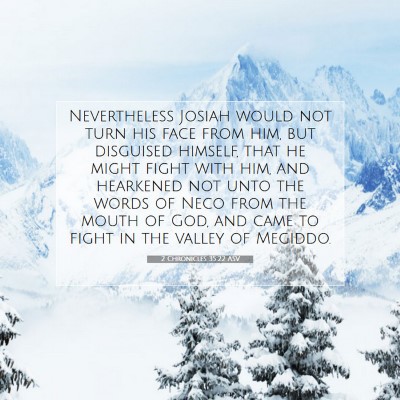 Picture 07 - 2 Chronicles 35:22 ASV - Nevertheless Josiah would not turn his face from - Bible Verse Picture