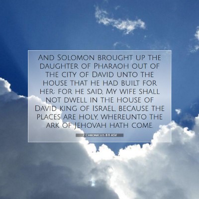 Picture 07 - 2 Chronicles 8:11 ASV - And Solomon brought up the daughter of Pharaoh - Bible Verse Picture