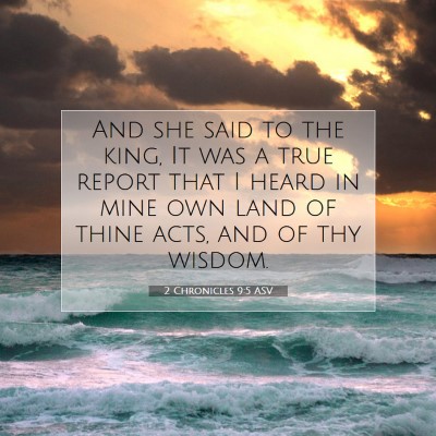 Picture 07 - 2 Chronicles 9:5 ASV - And she said to the king, It was a true report - Bible Verse Picture