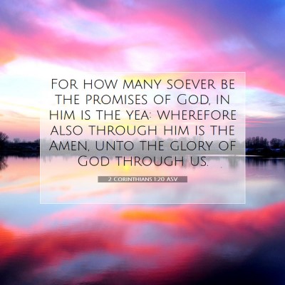Picture 07 - 2 Corinthians 1:20 ASV - For how many soever be the promises of God, in - Bible Verse Picture