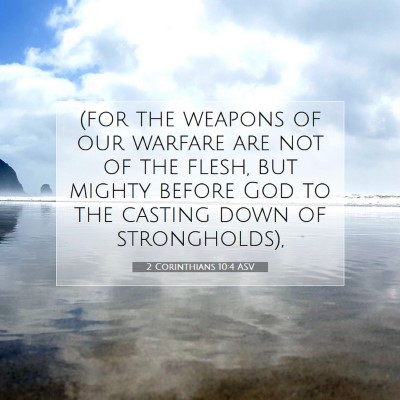 Picture 07 - 2 Corinthians 10:4 ASV - (for the weapons of our warfare are not of the - Bible Verse Picture