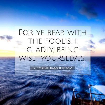 Picture 07 - 2 Corinthians 11:19 ASV - For ye bear with the foolish gladly, being wise - Bible Verse Picture