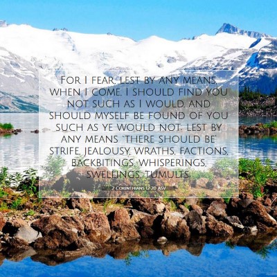 Picture 07 - 2 Corinthians 12:20 ASV - For I fear, lest by any means, when I come, I - Bible Verse Picture