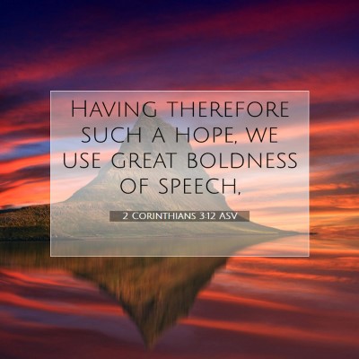 Picture 07 - 2 Corinthians 3:12 ASV - Having therefore such a hope, we use great - Bible Verse Picture
