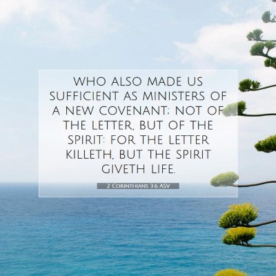 Picture 07 - 2 Corinthians 3:6 ASV - who also made us sufficient as ministers of a new - Bible Verse Picture