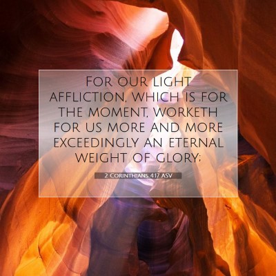 Picture 07 - 2 Corinthians 4:17 ASV - For our light affliction, which is for the - Bible Verse Picture