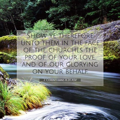 Picture 07 - 2 Corinthians 8:24 ASV - Show ye therefore unto them in the face of the - Bible Verse Picture
