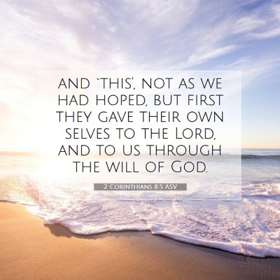 Picture 07 - 2 Corinthians 8:5 ASV - and `this', not as we had hoped, but first they - Bible Verse Picture