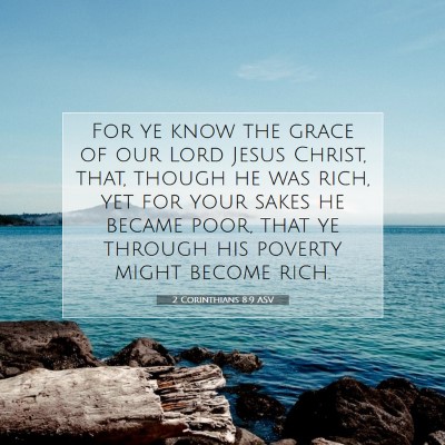 Picture 07 - 2 Corinthians 8:9 ASV - For ye know the grace of our Lord Jesus Christ, - Bible Verse Picture