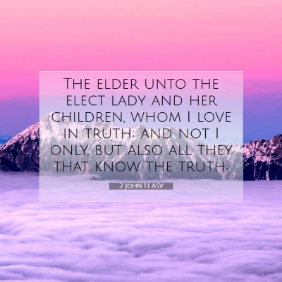 Picture 07 - 2 John 1:1 ASV - The elder unto the elect lady and her children, - Bible Verse Picture