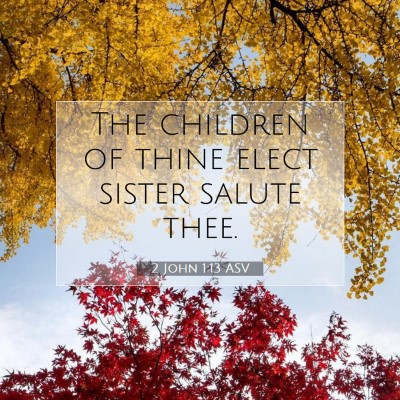 Picture 07 - 2 John 1:13 ASV - The children of thine elect sister salute - Bible Verse Picture