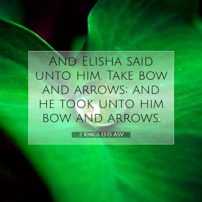Picture 07 - 2 Kings 13:15 ASV - And Elisha said unto him, Take bow and arrows; - Bible Verse Picture