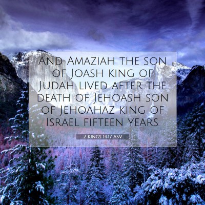Picture 07 - 2 Kings 14:17 ASV - And Amaziah the son of Joash king of Judah lived - Bible Verse Picture