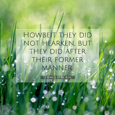 Picture 07 - 2 Kings 17:40 ASV - Howbeit they did not hearken, but they did after - Bible Verse Picture
