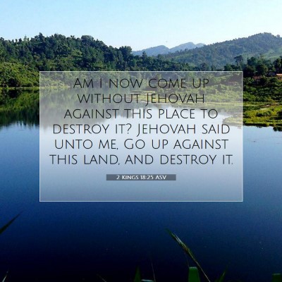 Picture 07 - 2 Kings 18:25 ASV - Am I now come up without Jehovah against this - Bible Verse Picture