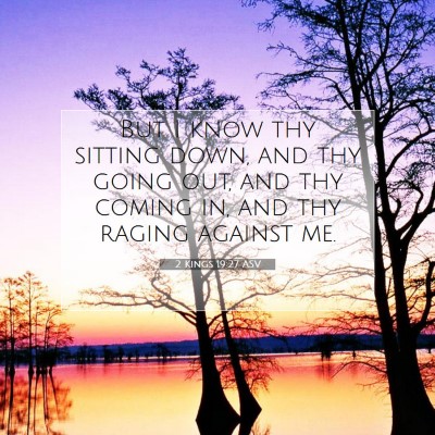 Picture 07 - 2 Kings 19:27 ASV - But I know thy sitting down, and thy going out, - Bible Verse Picture