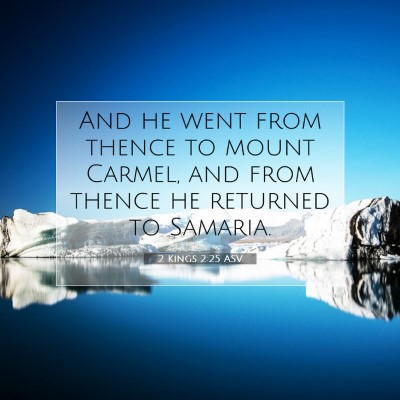 Picture 07 - 2 Kings 2:25 ASV - And he went from thence to mount Carmel, and from - Bible Verse Picture