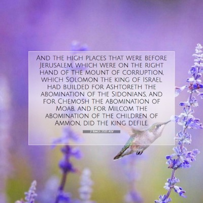Picture 07 - 2 Kings 23:13 ASV - And the high places that were before Jerusalem, - Bible Verse Picture