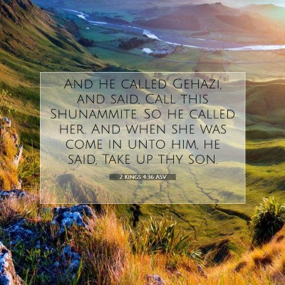 Picture 07 - 2 Kings 4:36 ASV - And he called Gehazi, and said, Call this - Bible Verse Picture