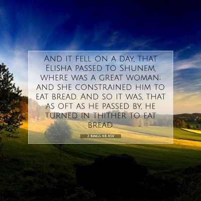Picture 07 - 2 Kings 4:8 ASV - And it fell on a day, that Elisha passed to - Bible Verse Picture