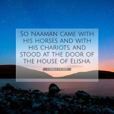 Picture 07 - 2 Kings 5:9 ASV - So Naaman came with his horses and with his - Bible Verse Picture