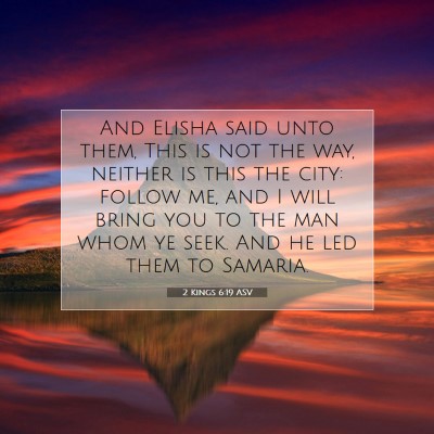 Picture 07 - 2 Kings 6:19 ASV - And Elisha said unto them, This is not the way, - Bible Verse Picture