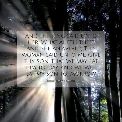 Picture 07 - 2 Kings 6:28 ASV - And the king said unto her, What aileth thee? And - Bible Verse Picture