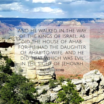 Picture 07 - 2 Kings 8:18 ASV - And he walked in the way of the kings of Israel, - Bible Verse Picture