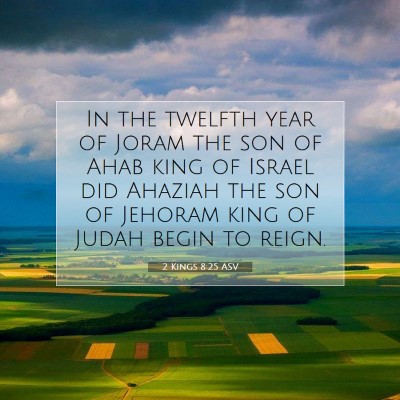 Picture 07 - 2 Kings 8:25 ASV - In the twelfth year of Joram the son of Ahab king - Bible Verse Picture