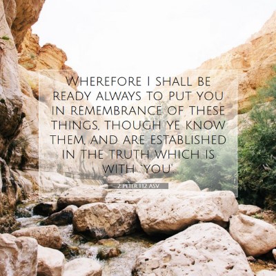 Picture 07 - 2 Peter 1:12 ASV - Wherefore I shall be ready always to put you in - Bible Verse Picture