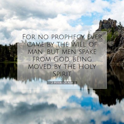 Picture 07 - 2 Peter 1:21 ASV - For no prophecy ever came by the will of man: but - Bible Verse Picture