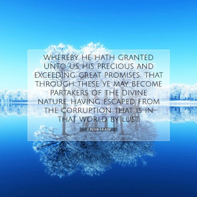 Picture 07 - 2 Peter 1:4 ASV - whereby he hath granted unto us his precious and - Bible Verse Picture
