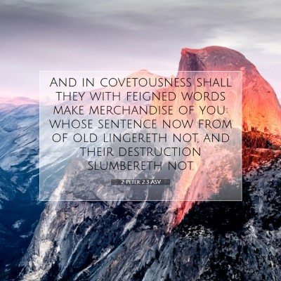 Picture 07 - 2 Peter 2:3 ASV - And in covetousness shall they with feigned words - Bible Verse Picture