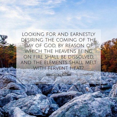 Picture 07 - 2 Peter 3:12 ASV - looking for and earnestly desiring the coming of - Bible Verse Picture