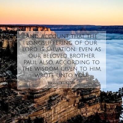 Picture 07 - 2 Peter 3:15 ASV - And account that the longsuffering of our Lord is - Bible Verse Picture