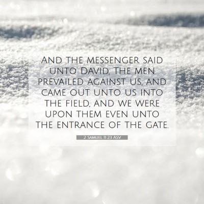 Picture 07 - 2 Samuel 11:23 ASV - And the messenger said unto David, The men - Bible Verse Picture