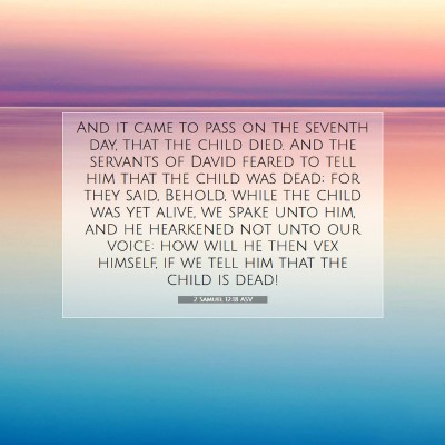 Picture 07 - 2 Samuel 12:18 ASV - And it came to pass on the seventh day, that the - Bible Verse Picture