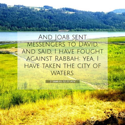 Picture 07 - 2 Samuel 12:27 ASV - And Joab sent messengers to David, and said, I - Bible Verse Picture